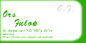 ors fulop business card